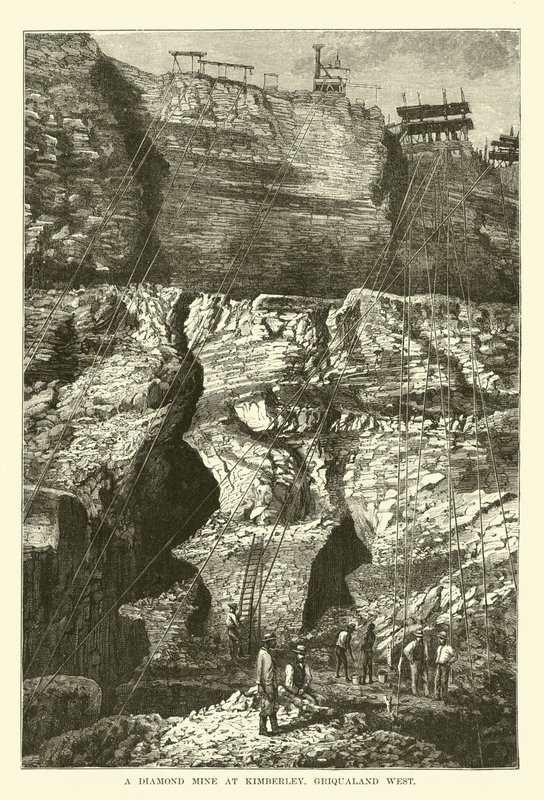 A Diamond Mine at Kimberley, Griqualand West by English School