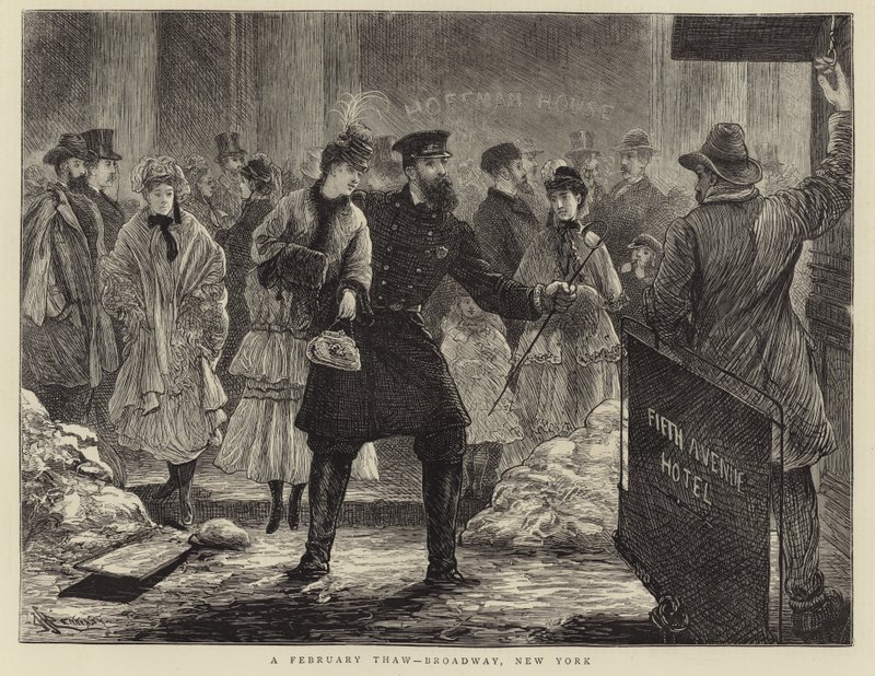 A February Thaw - Broadway, New York by English School