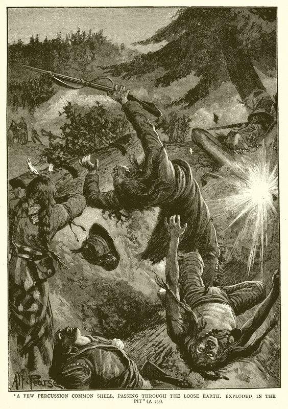A Few Percussion Common Shell, Passing through the Loose Earth, Exploded in the Pit by English School