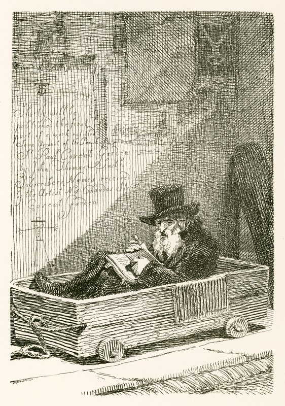 A Jew Beggar Who Has Lost the Use of His Legs by English School
