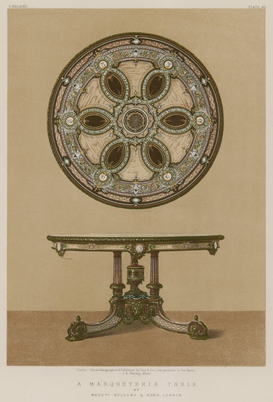 A Marqueterie Table by English School