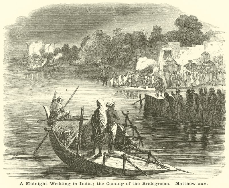 A Midnight Wedding in India; the Coming of the Bridegroom by English School