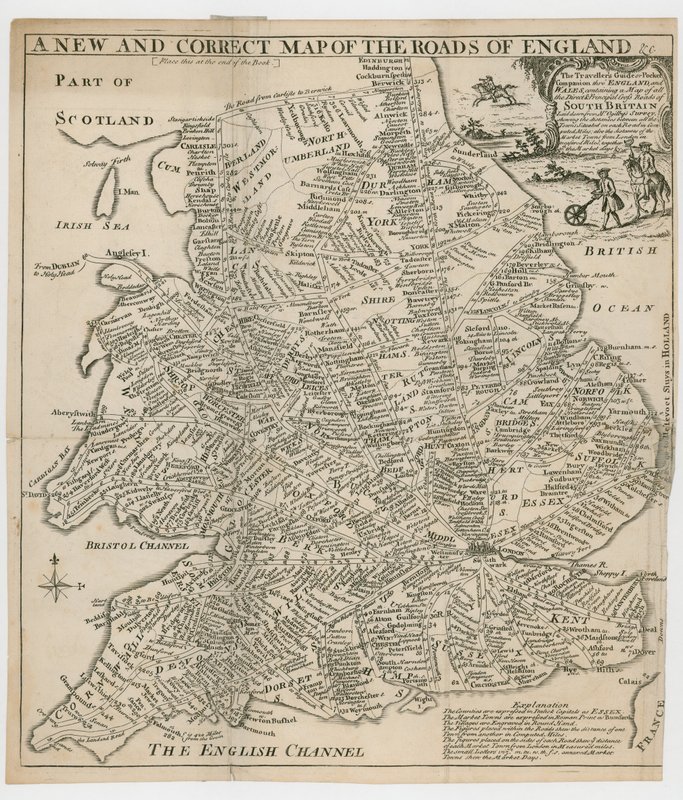 A New and Correct Map of the Roads of England by English School