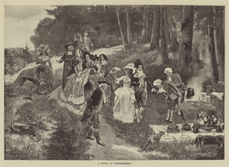 A Picnic at Fontainebleau by English School