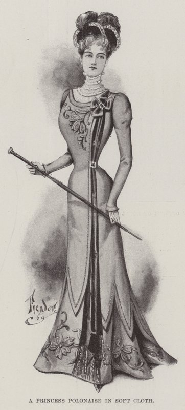 A Princess Polonaise in Soft Cloth by English School