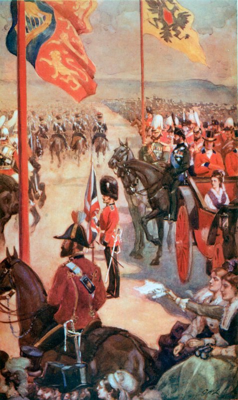 A Review at Aldershot, May, 1874 by English School
