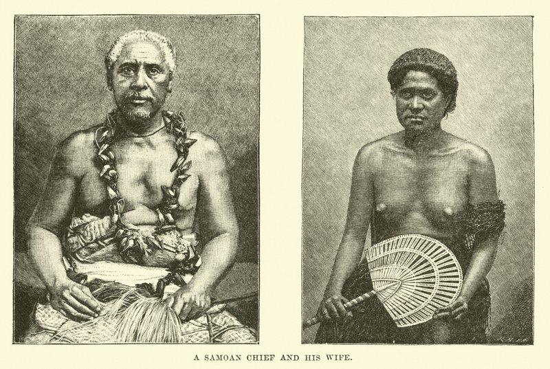 A Samoan Chief and his wife by English School