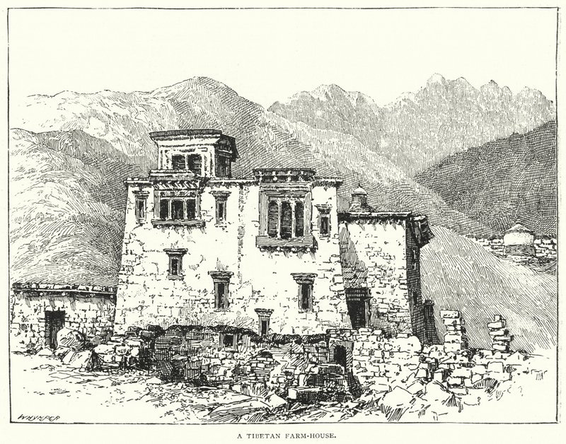 A Tibetan Farm-House by English School