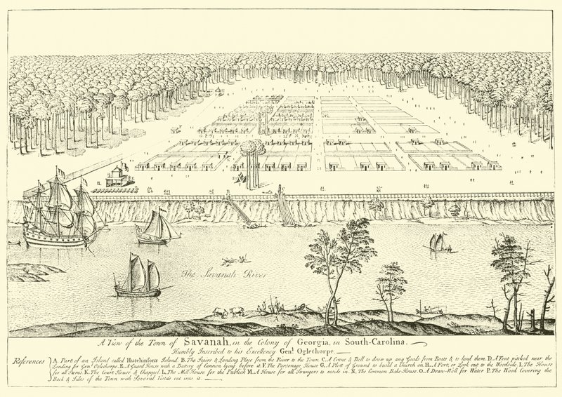 A View of the Town of Savannah, in the Colony of Georgia, in South Carolina by English School