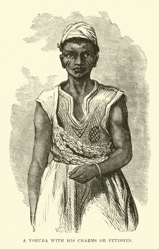 A Yoruba with His Charms or Fetishes by English School
