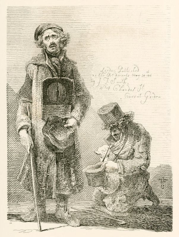 A Blind Beggar Well Known at Fairs Near the Metropolis by English School