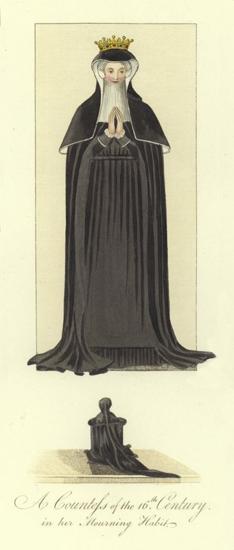 A countess of the 16th Century in her mourning habit by English School