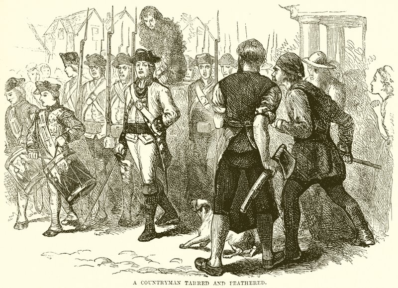 A countryman tarred and feathered by English School