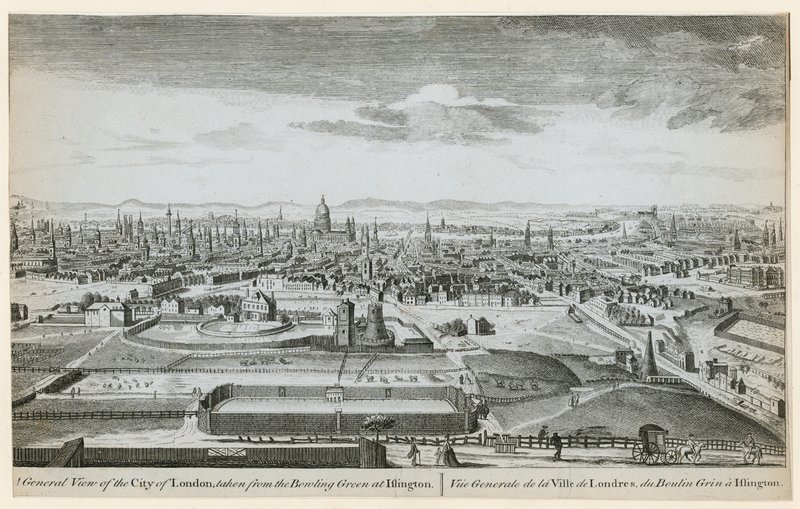 General View of London from the Bowling Green at Islington by English School