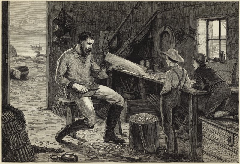 A Lesson in Boat Building by English School