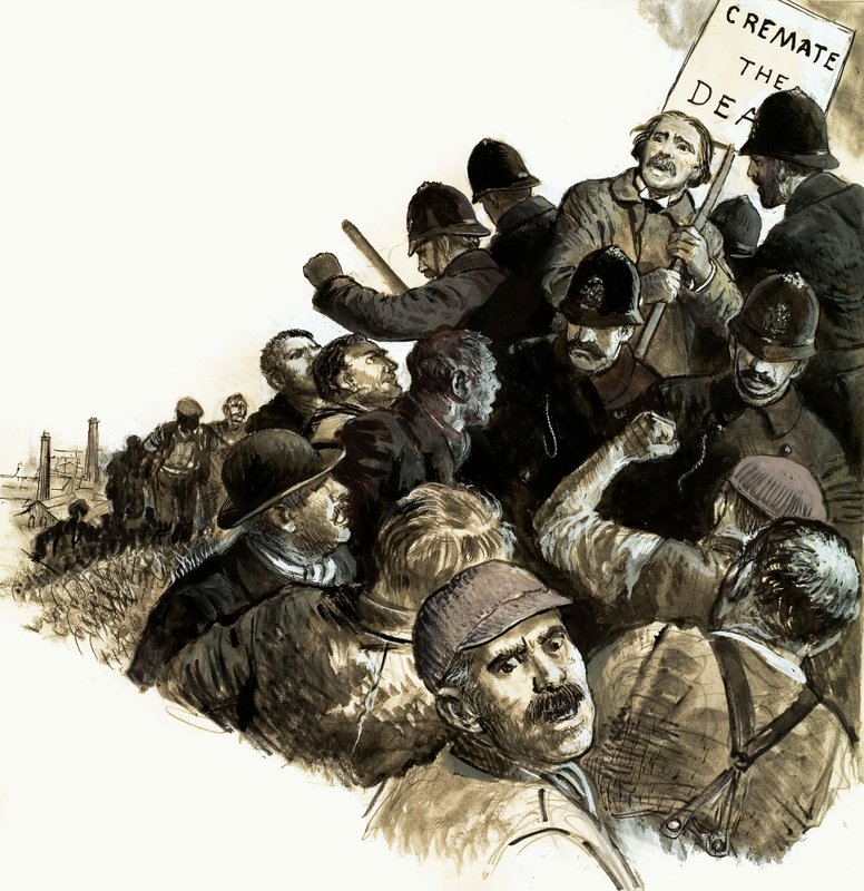 A Lynch Mob Rushed Up the Hill to Dr William Price by English School