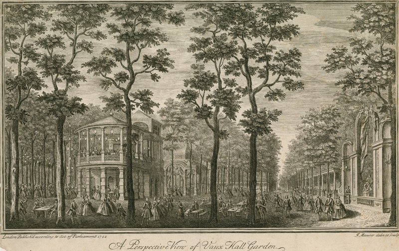 A perspective view of Vauxhall Gardens, London by English School