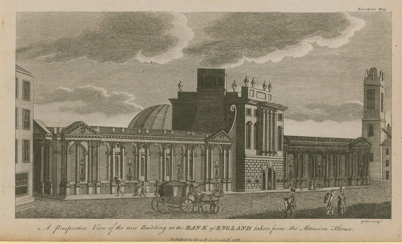 A Perspective View of the New Building at the Bank of England by English School
