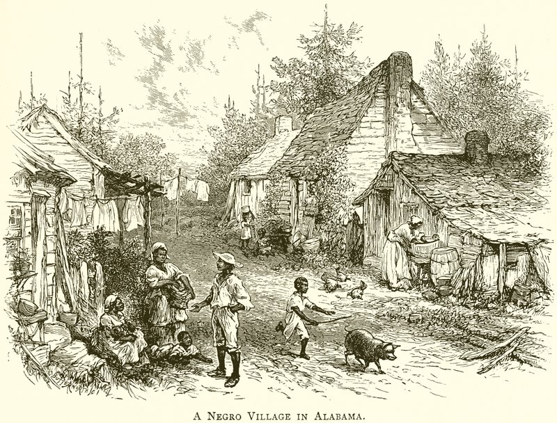 A Slave Village in Alabama by English School