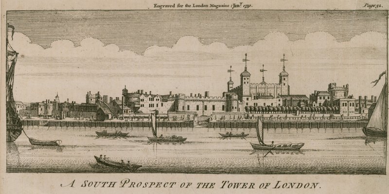 A south prospect of the Tower of London by English School