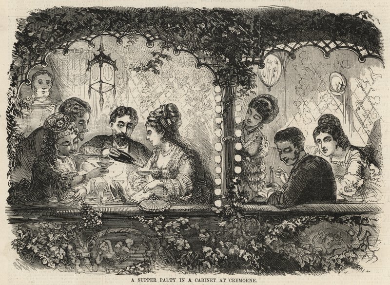 A Supper Party in a Cabinet at Cremorne by English School