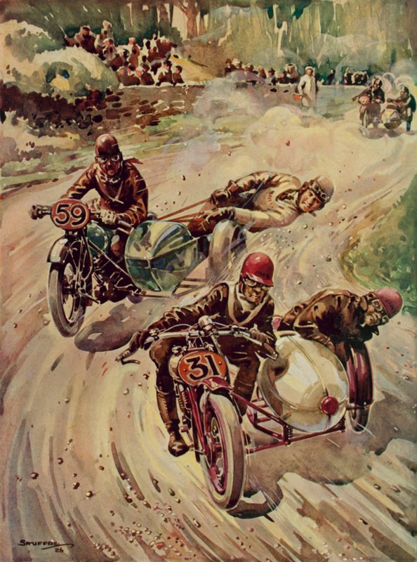 A Tourist Trophy Sidecar Race by English School