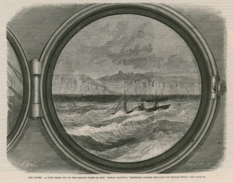 A View from One of the Saloon Ports of the Great Eastern by English School