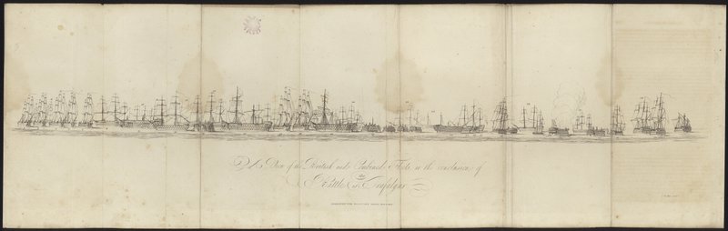 A View of the British and Combined Fleets at the Conclusion of the Battle of Trafalgar by English School