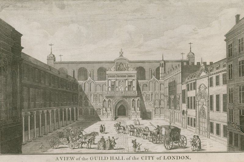 A View of the Guildhall of the City of London by English School