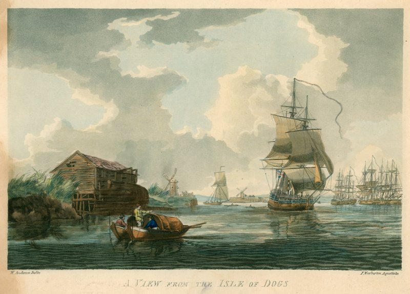 A View of the Isle of Dogs by English School