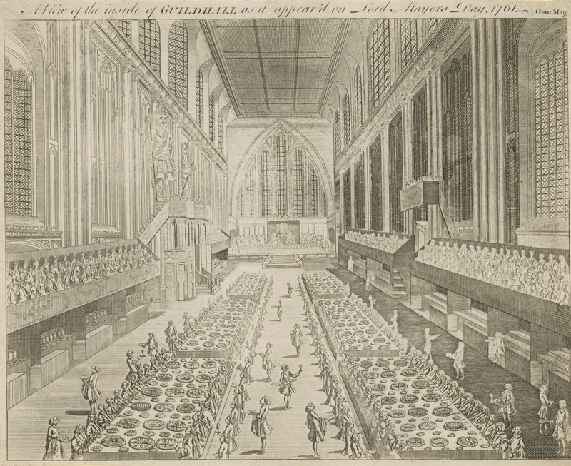 A View of the Inside of Guildhall as It Appeared on Lord Mayor