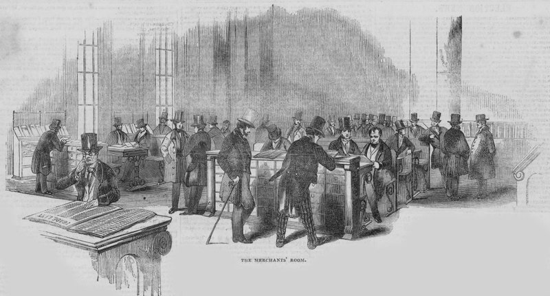 A Visit to Lloyds - The Insurance of Ships: The Merchants Room by English School