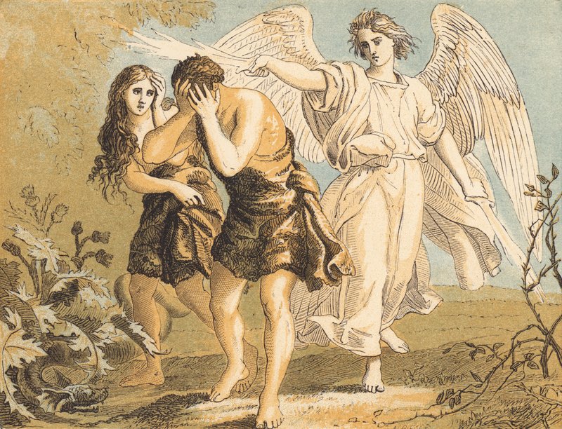 Adam and Eve Driven from the Garden by English School
