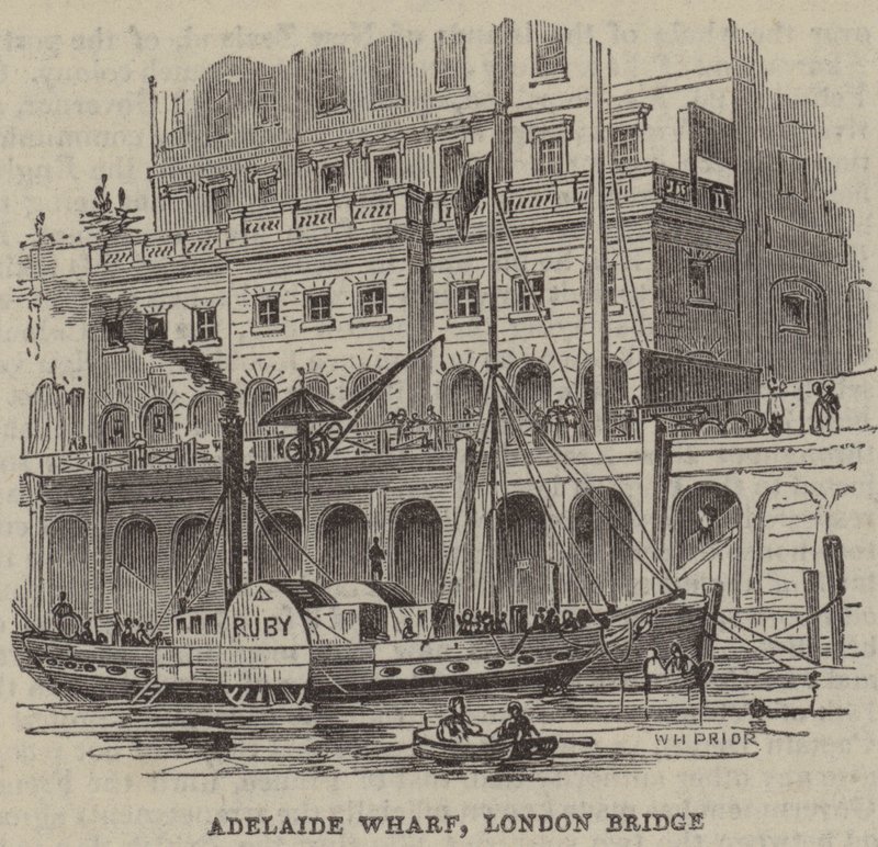 Adelaide Wharf, London Bridge by English School