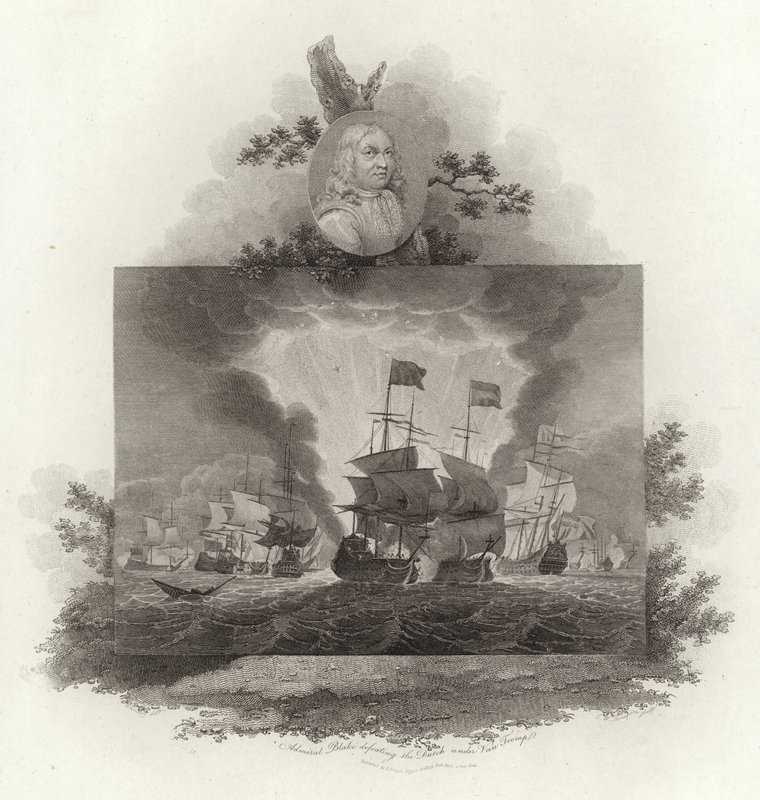 Admiral Blake Defeating the Dutch Under Van Tromp by English School