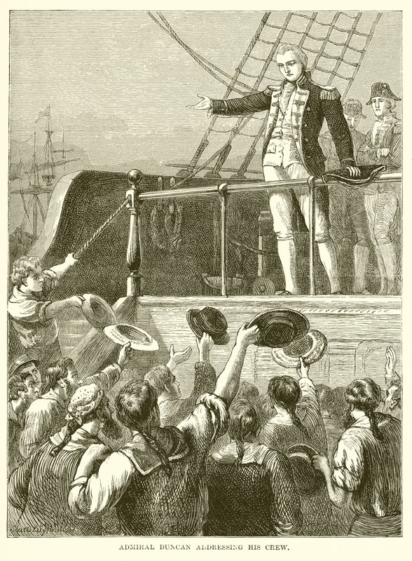 Admiral Duncan Addressing his Crew by English School