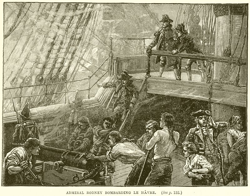 Admiral Rodney Bombarding Le Havre by English School