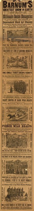 Advert for P T Barnum