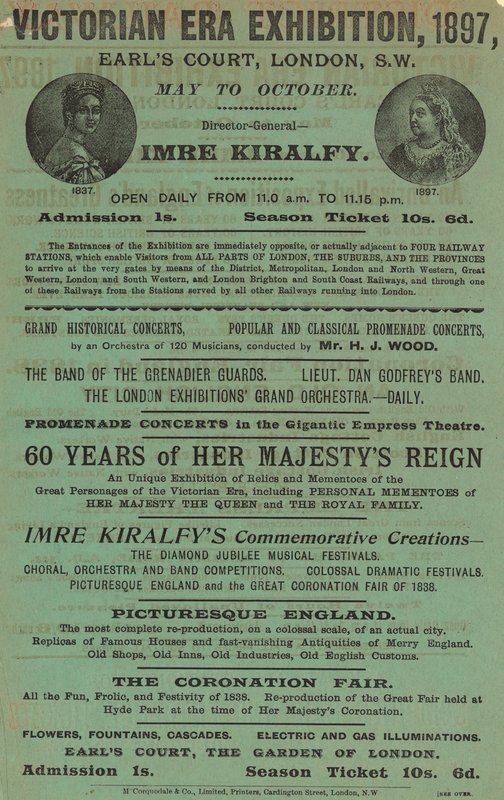 Advert for Victorian Era Exhibition, 1897, at Earls Court by English School