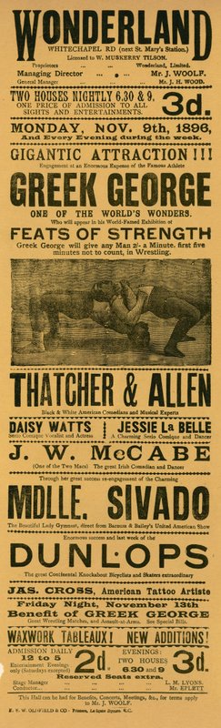 Advert for Wonderland, Whitechapel Road, London by English School