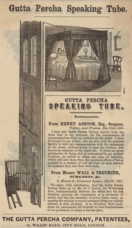 Advert for the Gutta Percha Speaking Tube by English School