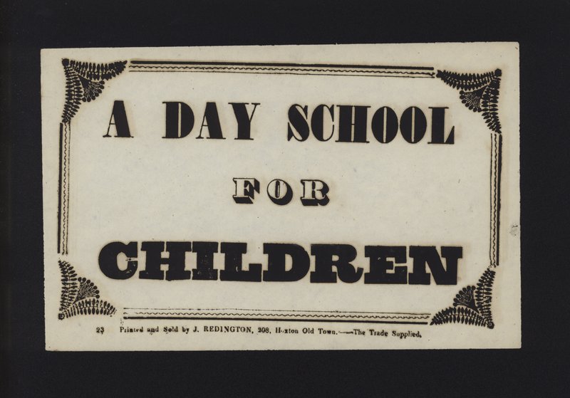 Advertisement: A day school for children by English School