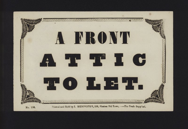 Advertisement: A Front Attic to Let by English School