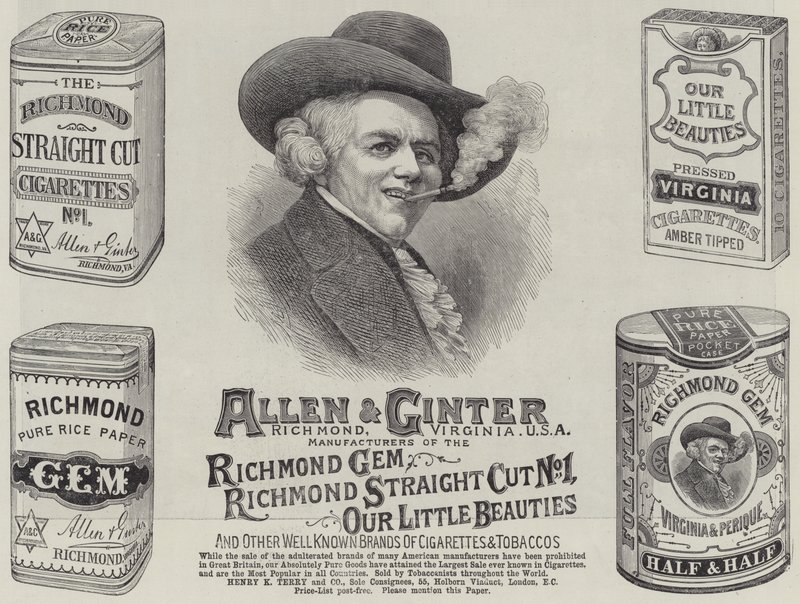 Advertisement, Allen and Ginter by English School