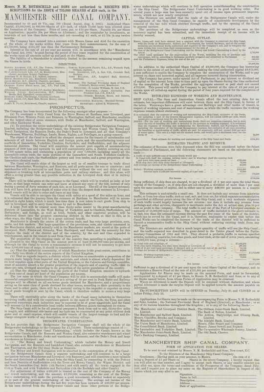 Advertisement, Manchester Ship Canal Company (engraving) by English School