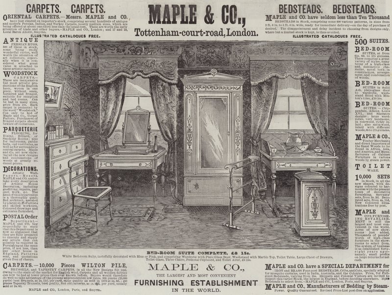 Advertisement, Maple and Company by English School