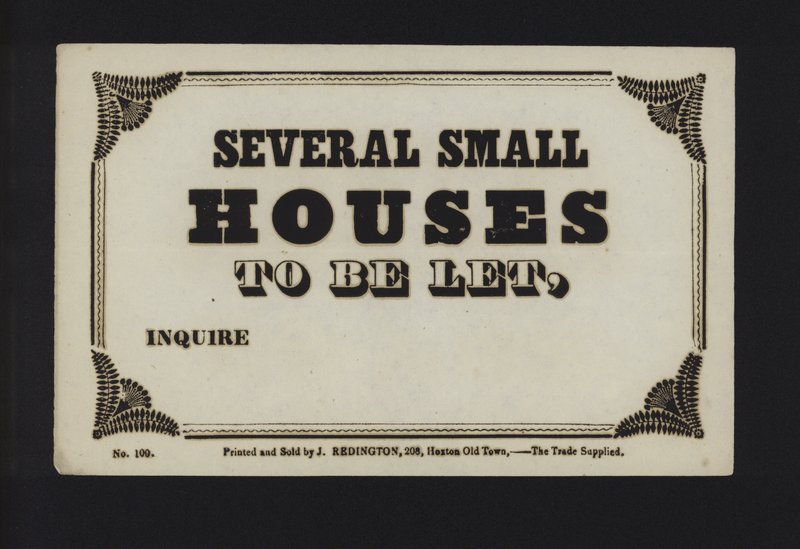 Advertisement: Several Small Houses to Be Let by English School