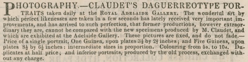Advertisement for Claudet