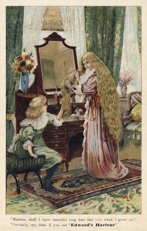 Advertisement for Edwards Harlene Hair Producer and Restorer by English School