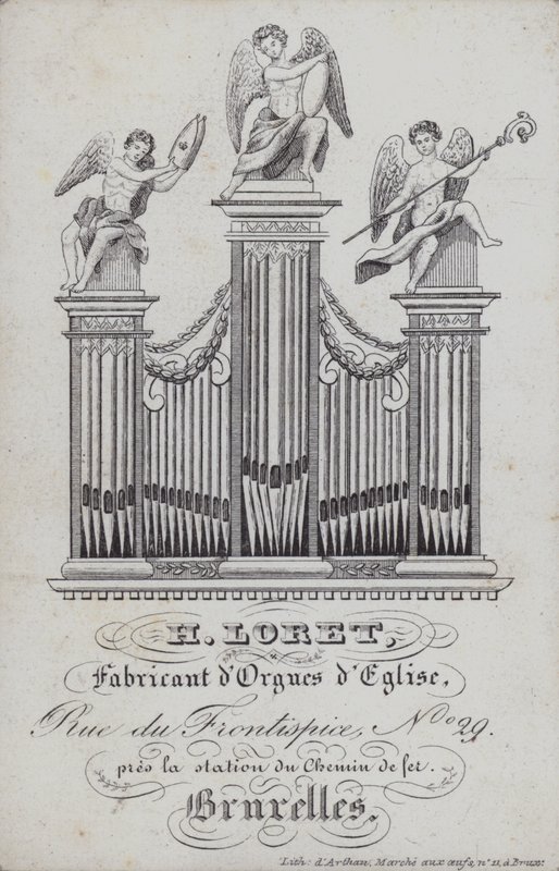 Advertisement for H Loret, Maker of Church Organs, Brussels, Belgium by English School